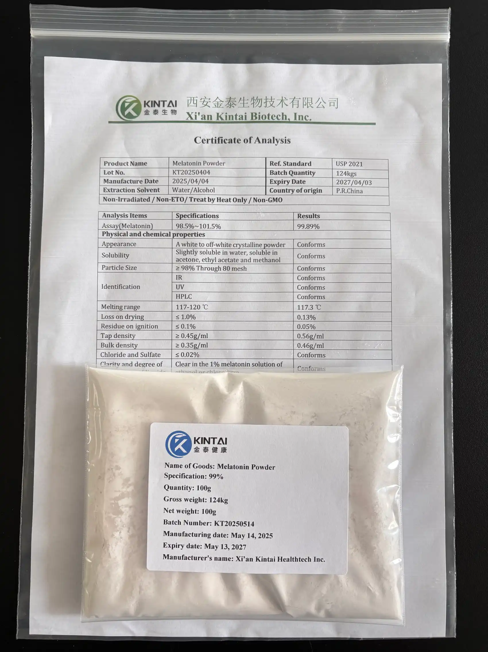 Kintaihealth®—Melatonin Powder Manufacturer and Supplier