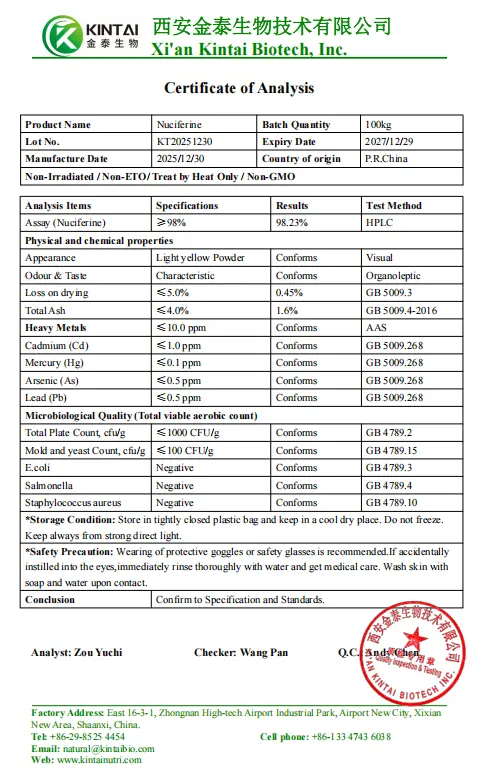 Healthkintai® Lotus Leaf Extract COA