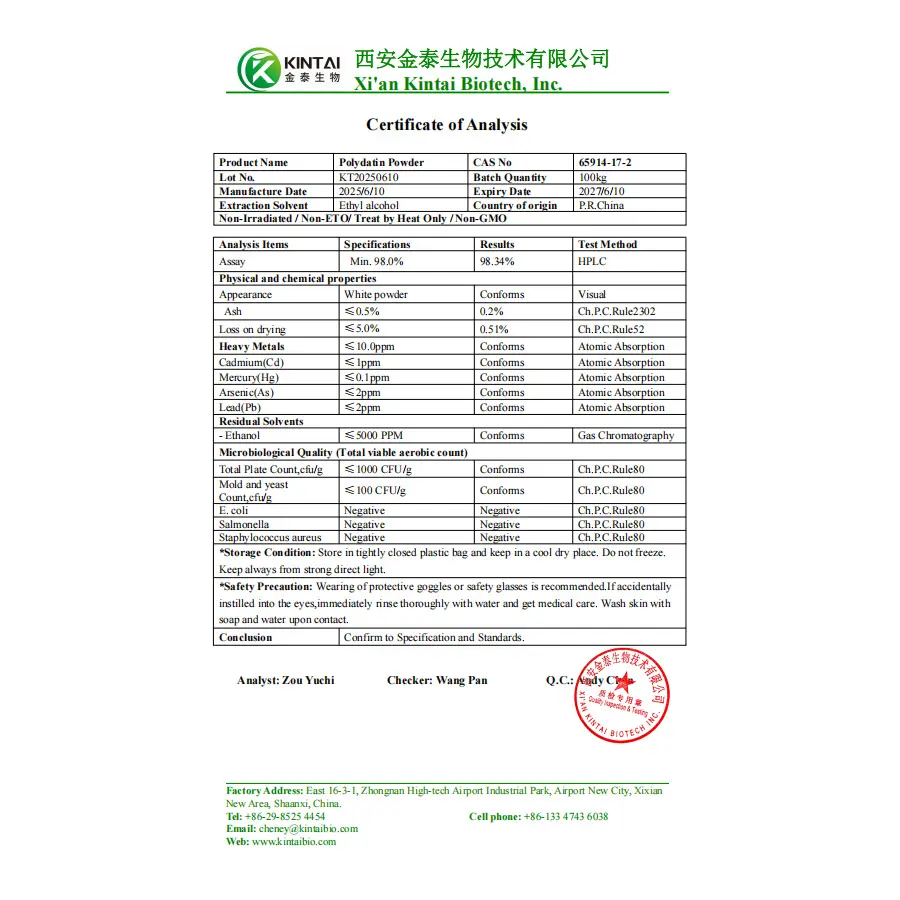 COA of Polydatin Powder