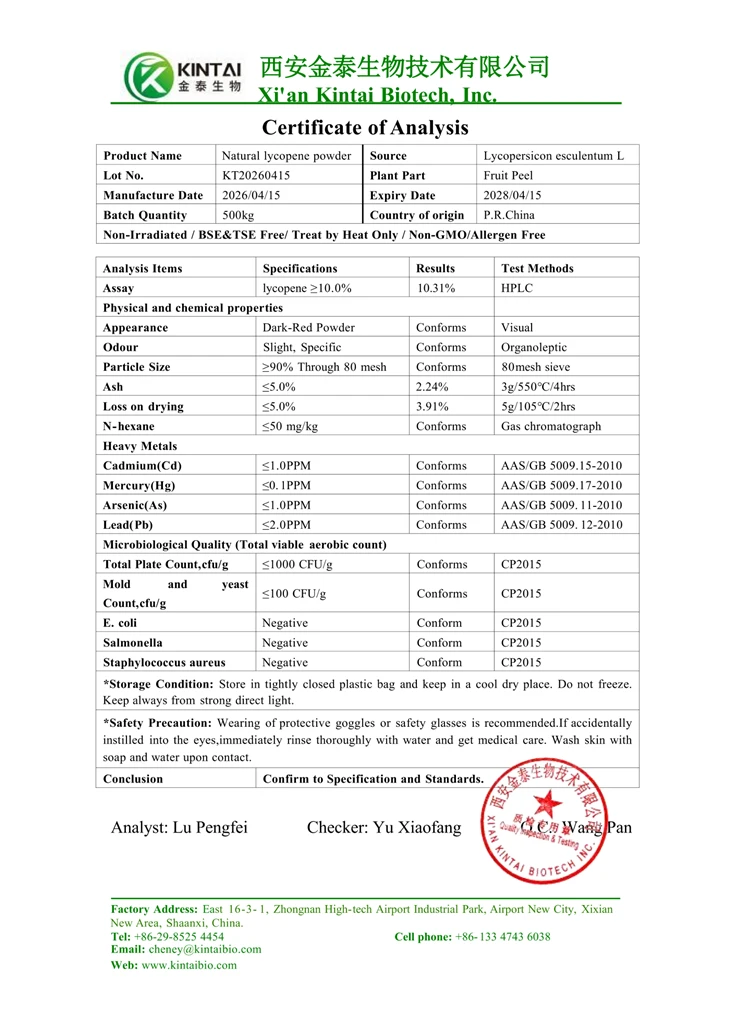 KT20260415-COA of Natural 10% lycopene powder KT20260415-COA of Natural 10% lycopene powder