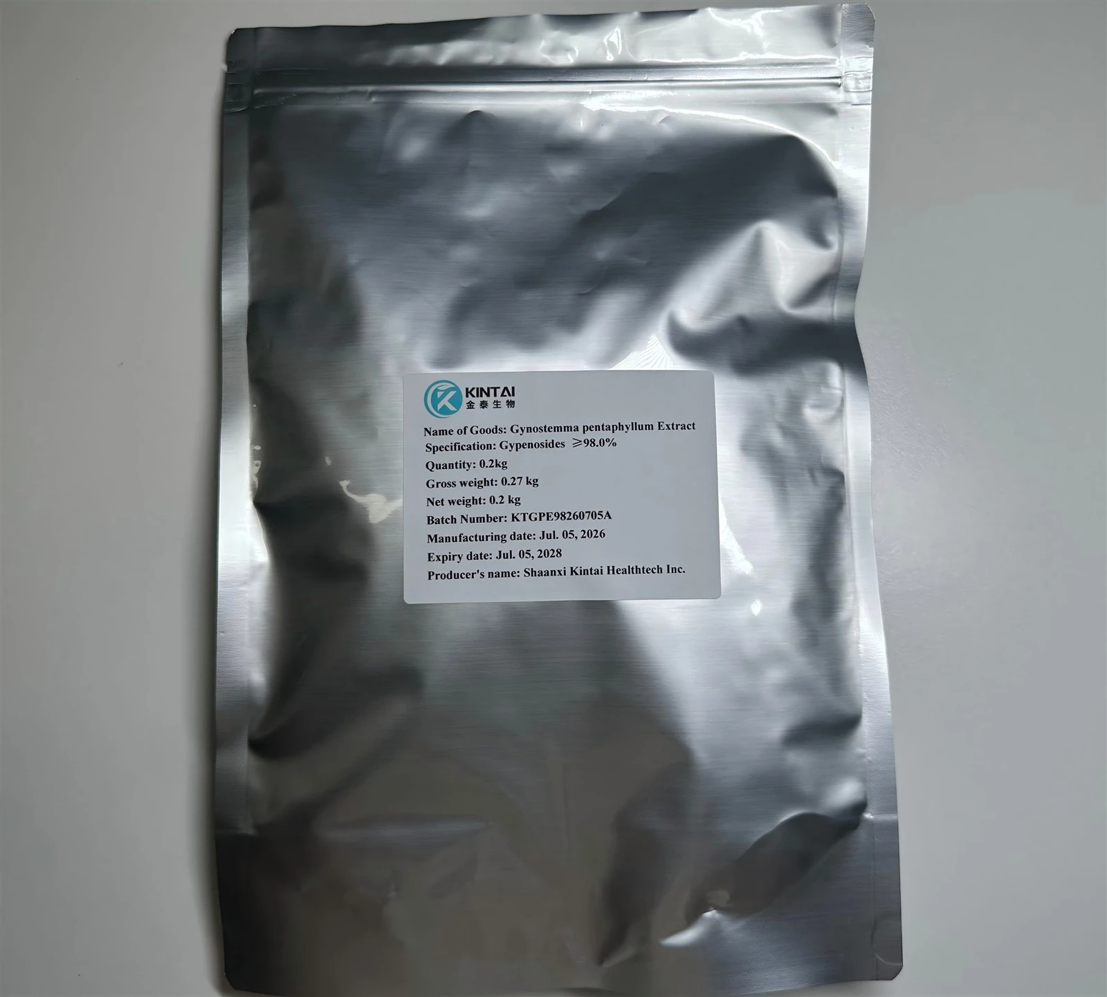 Gynostemma pentaphyllum Extract Gypenosides 98% Outer Packaging Gynostemma pentaphyllum Extract Gypenosides 98% Outer Packaging